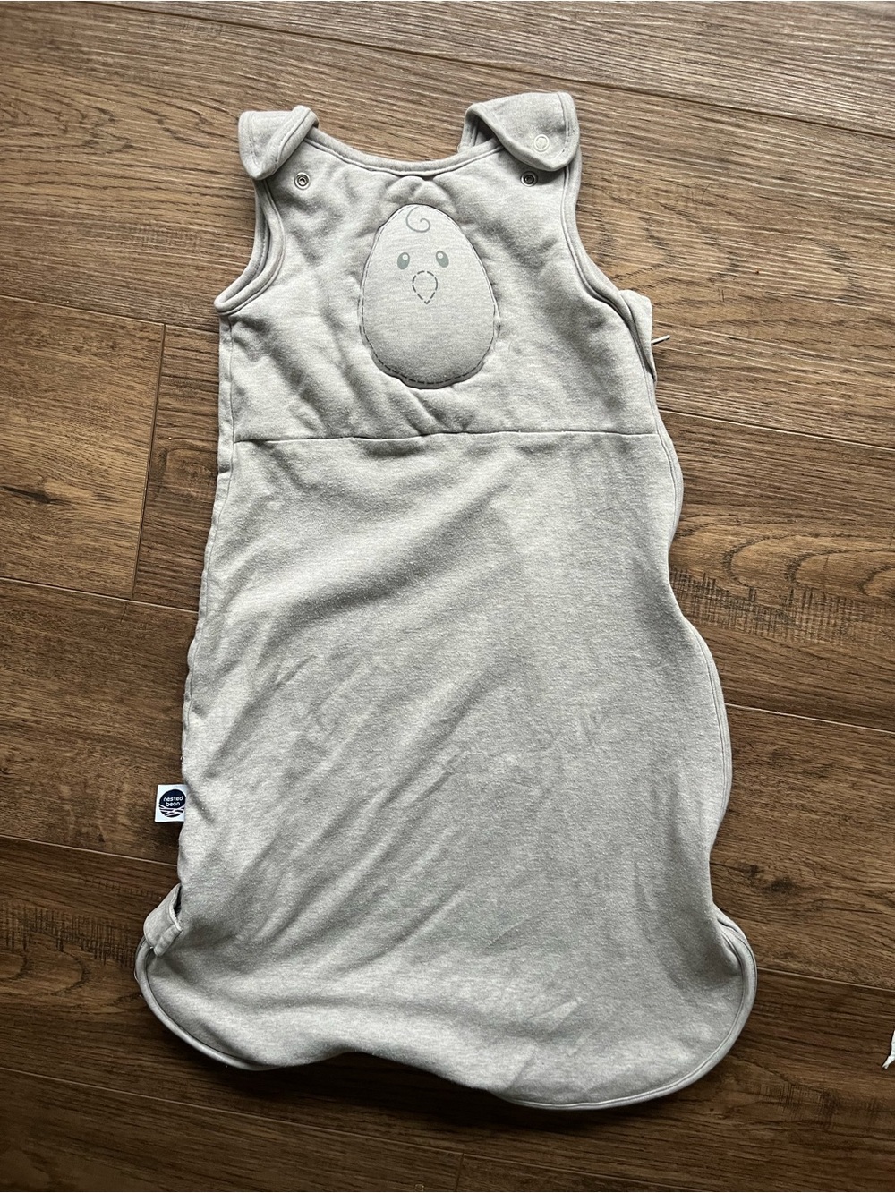 Nested Bean Light Gray Sleep Sack with Chick Embroidery